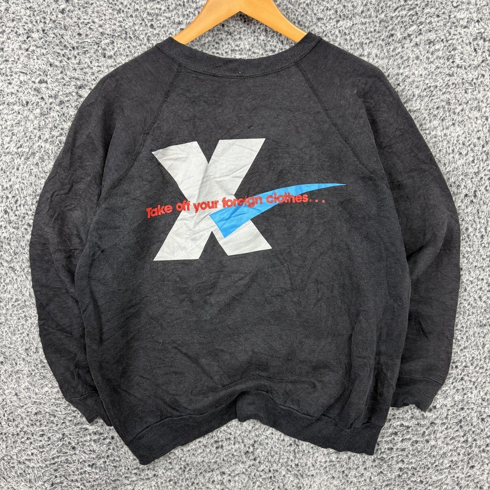 Vintage 80s Tultex XCT Sweatshirt Mens XL Take Off Your Foreign Clothes USA